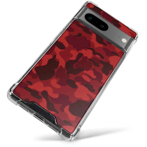 Red Street Camo Google Pixel 7a Clear Case